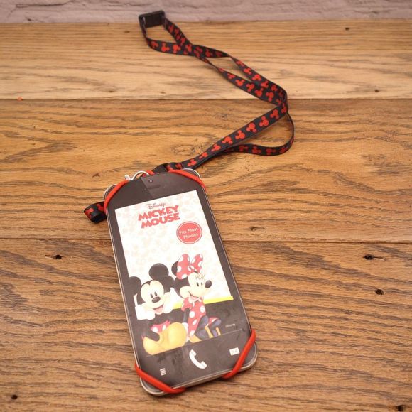 Disney Other - Disney Mickey Mouse Phone Case Lanyard With Card Storage Fits Most Phones